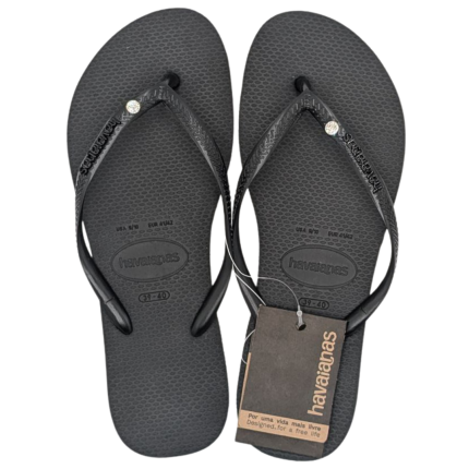 Havaianas Slim Logo Metallic Crystal | Women's Flip Flops
